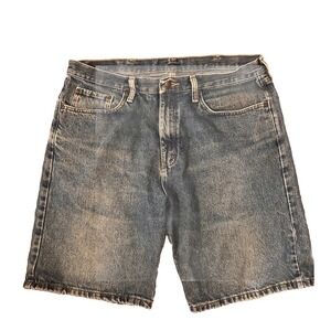 Wrangler Jean Shorts Mens Sz 36‎ Blue Denim Work Wear Carpenter Cargo Outdoor